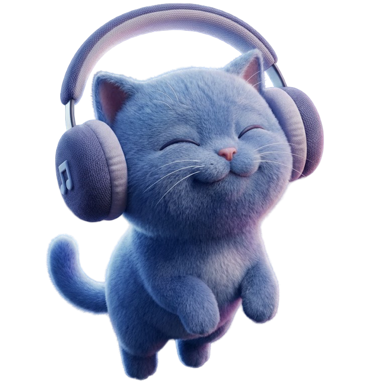 Котик слушает аудио рассказы